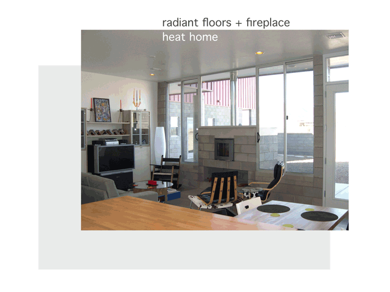 radiant floors and fireplace heat home